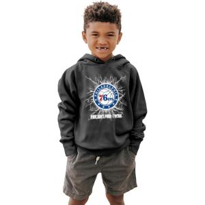 Blue 84 NBA unisex-child Nba Officially Licensed Youth Hooded Sweatshirt Sanded Fleece Electric Black(Black)