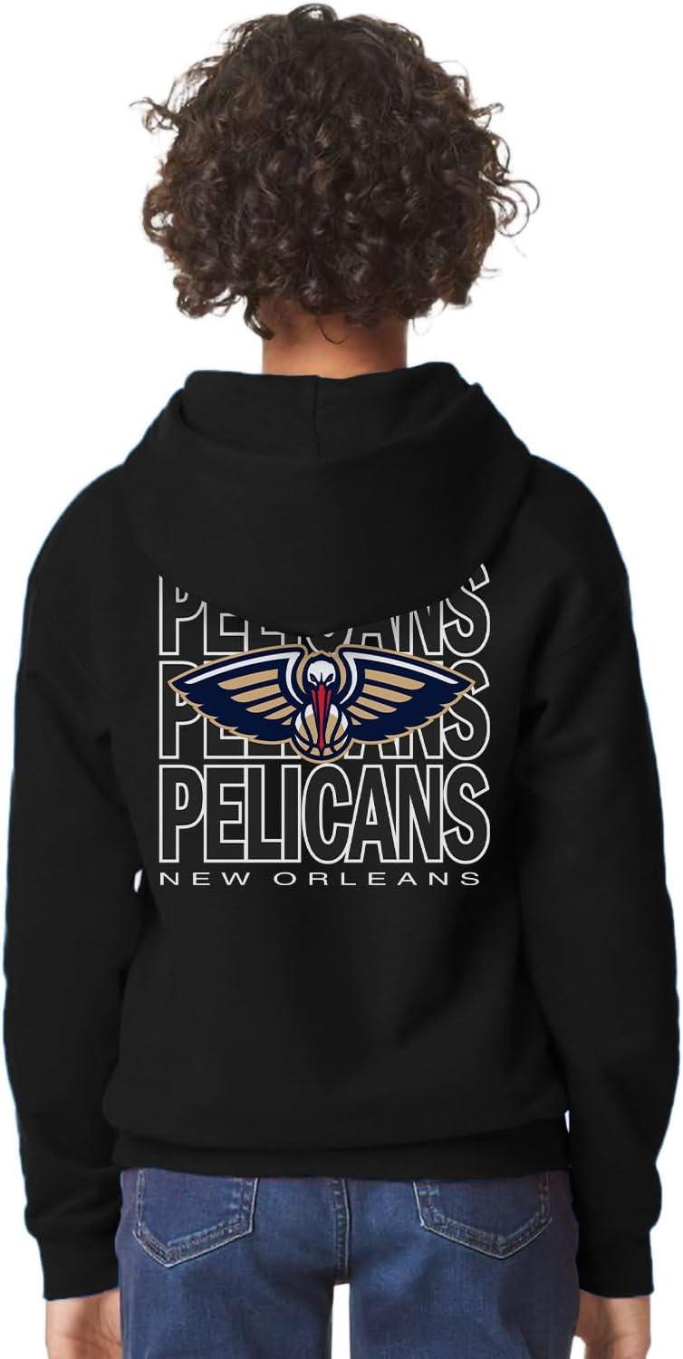 imageBlue 84 Kids NBA Officially Licensed Youth Hooded Sweatshirt FrontBack PressTeam Color