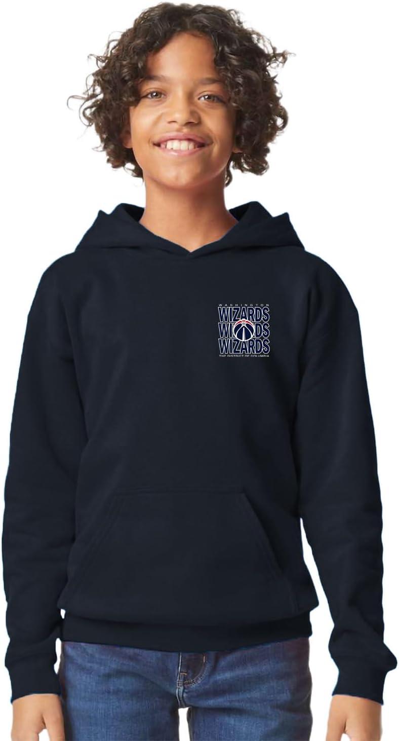 imageBlue 84 Kids NBA Officially Licensed Youth Hooded Sweatshirt FrontBack PressTeam Color