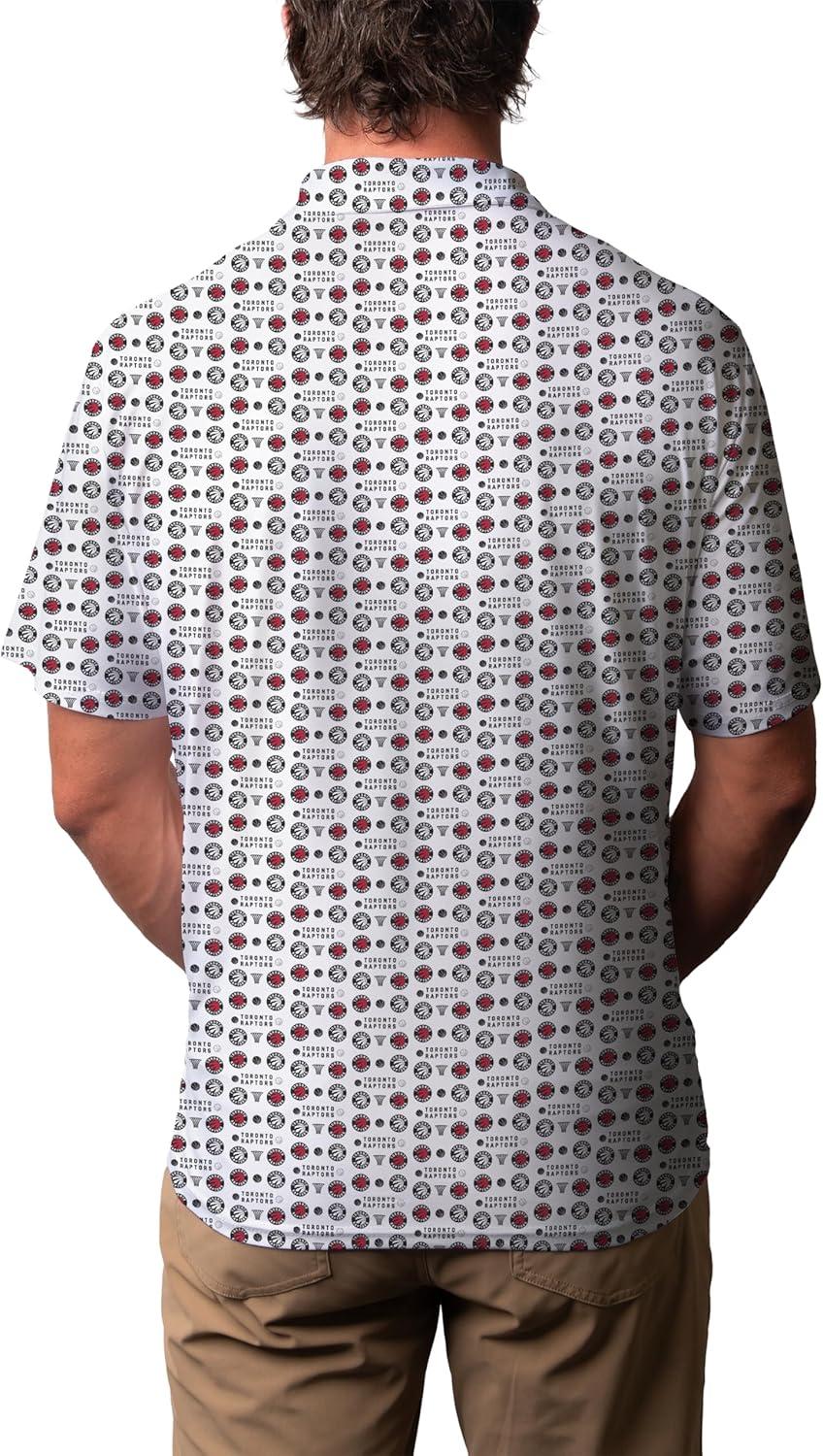 imageBlue 84 NBA Mens NBA Officially Licensed Short Sleeve Performance Polo All Over Print WhiteWhite