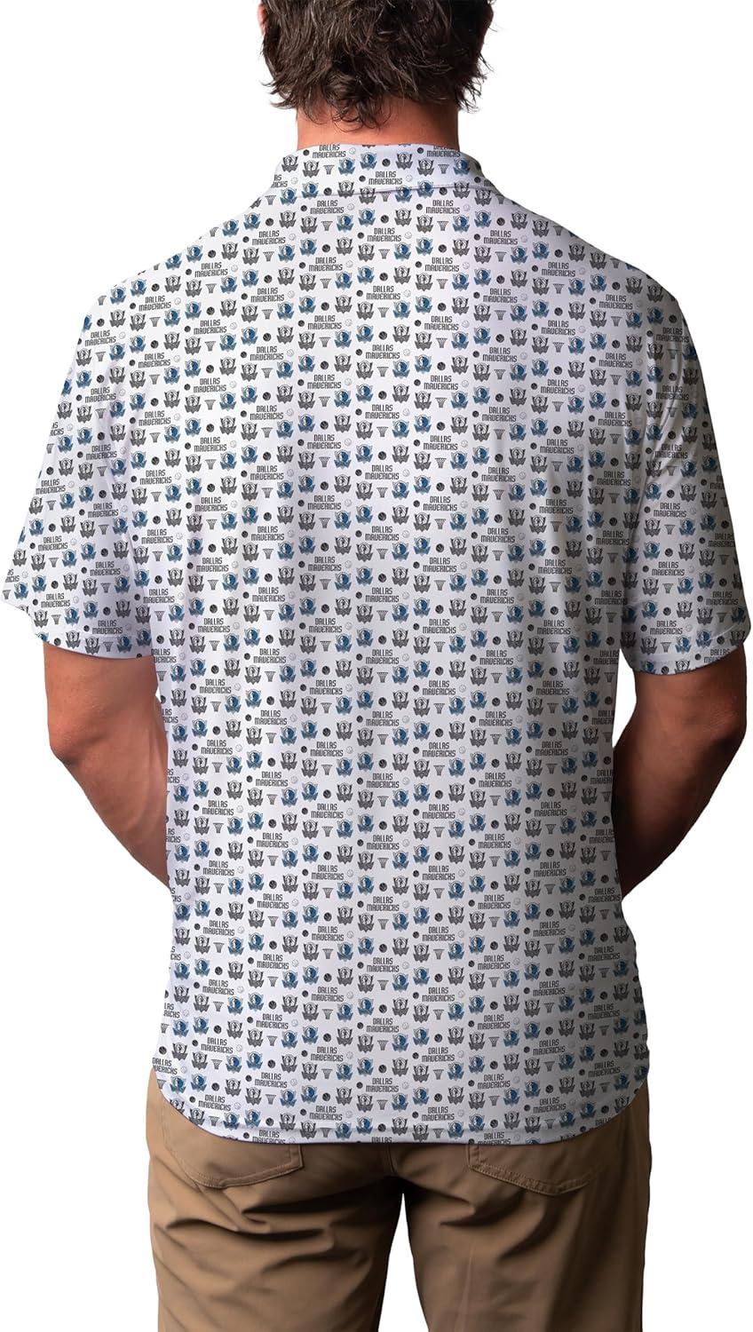 imageBlue 84 NBA Mens NBA Officially Licensed Short Sleeve Performance Polo All Over Print WhiteWhite