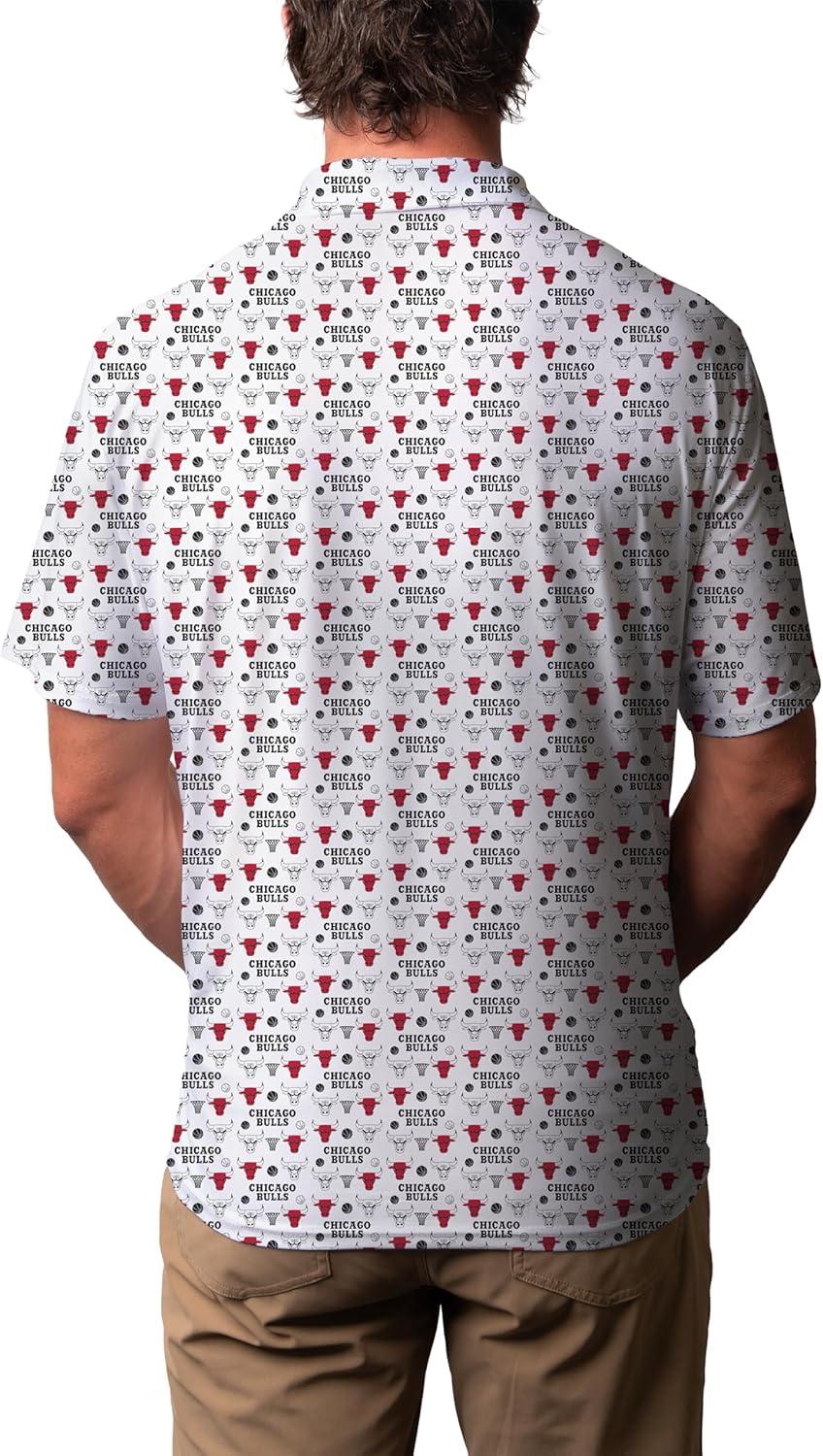 imageBlue 84 NBA Mens NBA Officially Licensed Short Sleeve Performance Polo All Over Print WhiteWhite