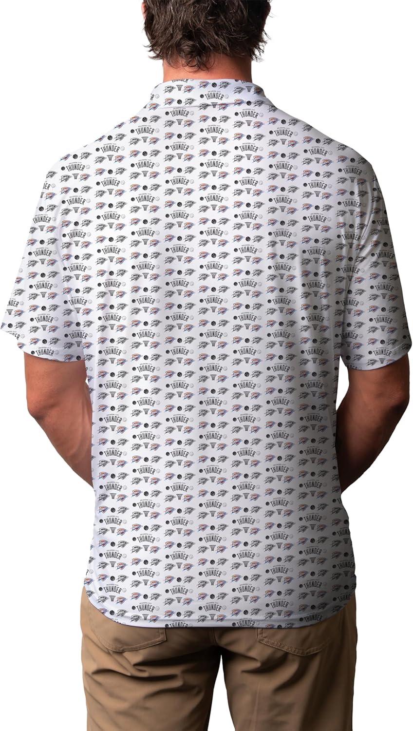 imageBlue 84 NBA Mens NBA Officially Licensed Short Sleeve Performance Polo All Over Print WhiteWhite