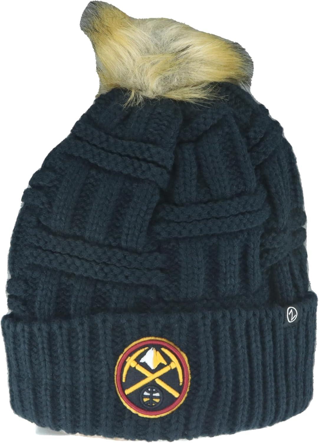 imageZHATS NBA Womens NBA Officially Licensed Womens Beanie Faux Fur PomTeam Color