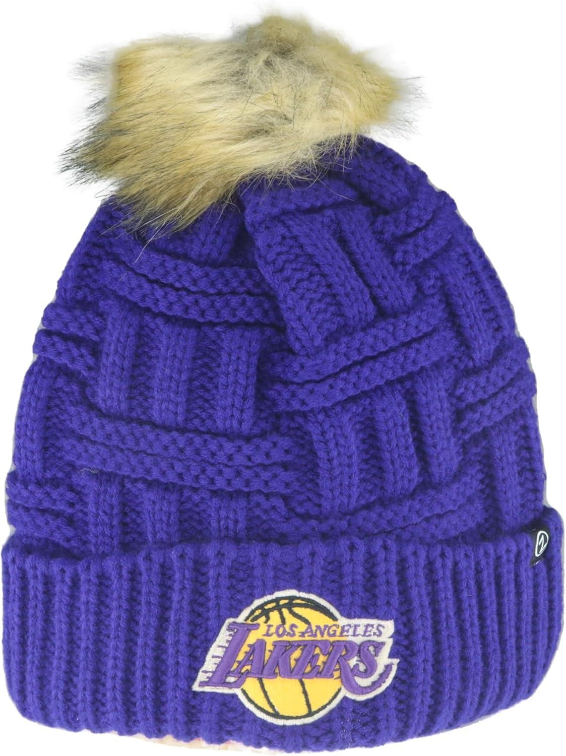 imageZHATS NBA Womens NBA Officially Licensed Womens Beanie Faux Fur PomTeam Color
