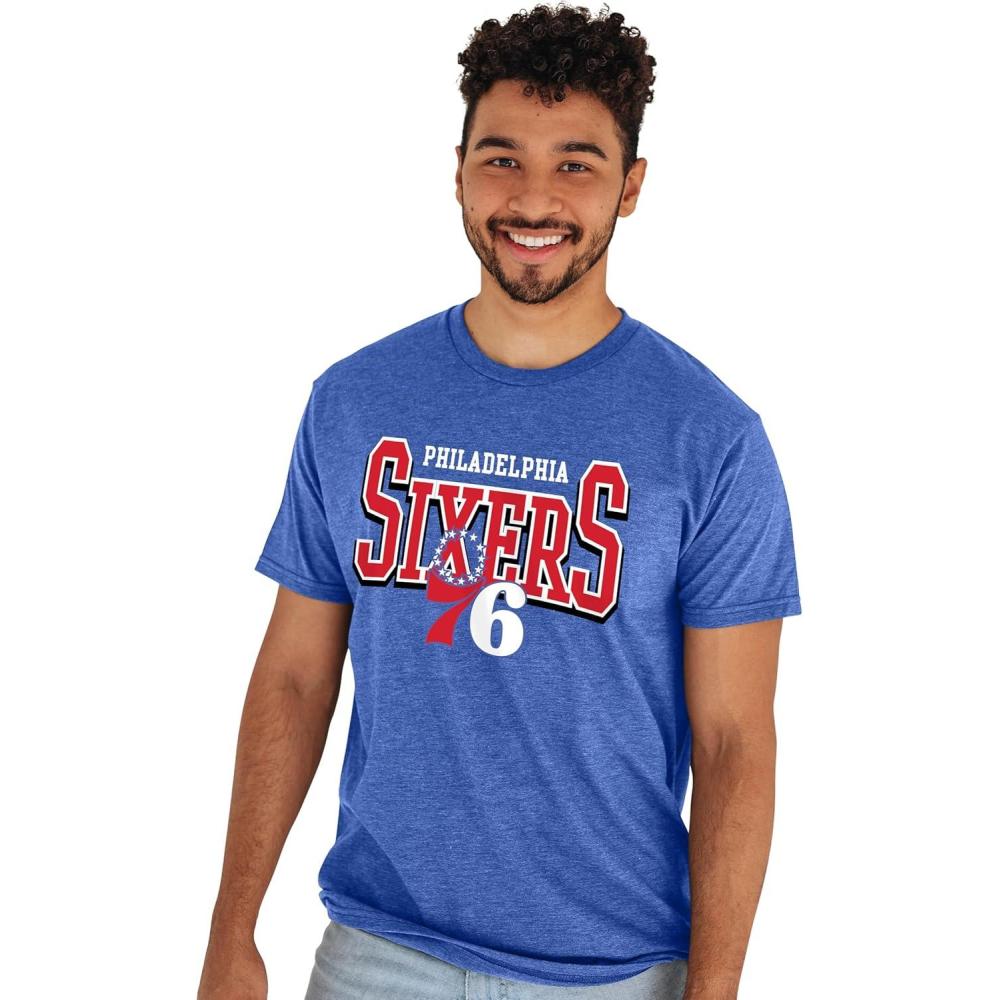 imageBlue 84 NBA Officially Licensed BiBlend TShirt Heathered ClassicTeam Color