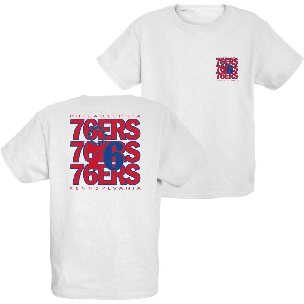 imageBlue 84 Unisex Kids NBA Officially Licensed Youth TShirt FrontBack Press WhiteWhite