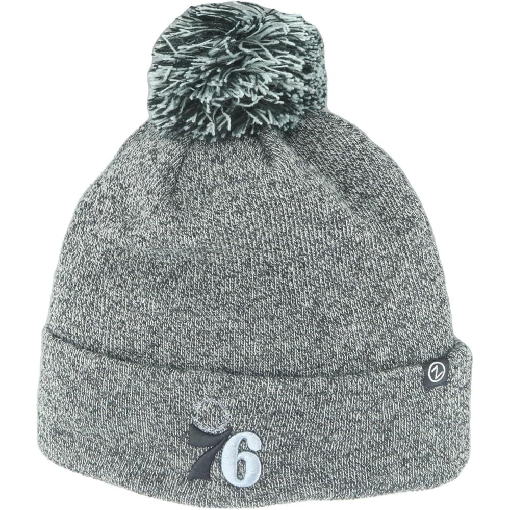 imageZHATS NBA UnisexAdult NBA Officially Licensed Beanie Pom Nimbus GrayscaleGrey