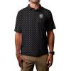 Blue 84 NBA Mens NBA Officially Licensed Short Sleeve Performance Polo Strengthened All Over Print(Black)