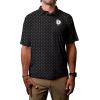 Blue 84 NBA Mens NBA Officially Licensed Short Sleeve Performance Polo Strengthened All Over Print(Black)