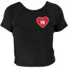 Blue 84 Women’s NBA Officially Licensed Baby Rib T-Shirt Heart(Black)