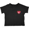 Blue 84 Women’s NBA Officially Licensed Baby Rib T-Shirt Heart(Black)