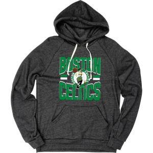 Blue 84 NBA Officially Licensed Tri-Blend Hooded Sweatshirt Basketball Stars Team Color(Boston Celtics)