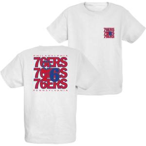 Blue 84 Unisex Kid’s NBA Officially Licensed Youth T-Shirt Front/Back Press White(White)