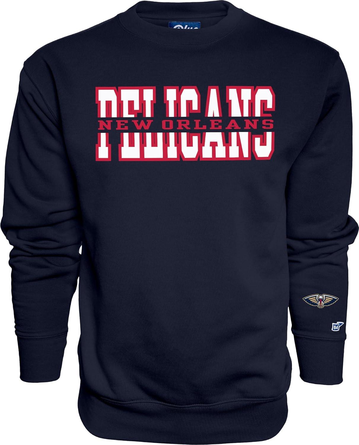 imageBlue 84 NBA unisexadult Nba Officially Licensed Crewneck Sweatshirt Sleeve LogoTeam Color