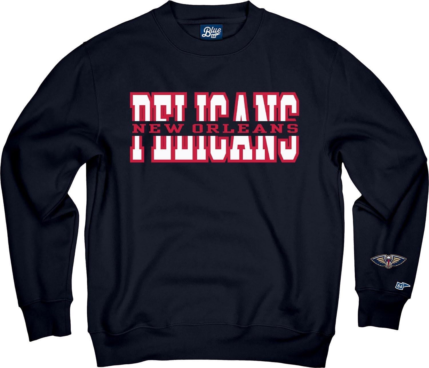 imageBlue 84 NBA unisexadult Nba Officially Licensed Crewneck Sweatshirt Sleeve LogoTeam Color