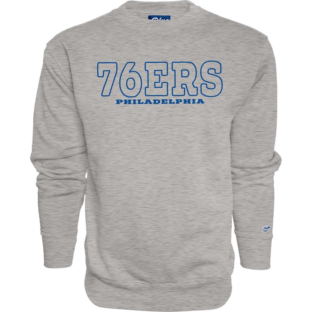 imageBlue 84 NBA Officially Licensed Crewneck Sweatshirt 90s EmbroideryHeather Gray