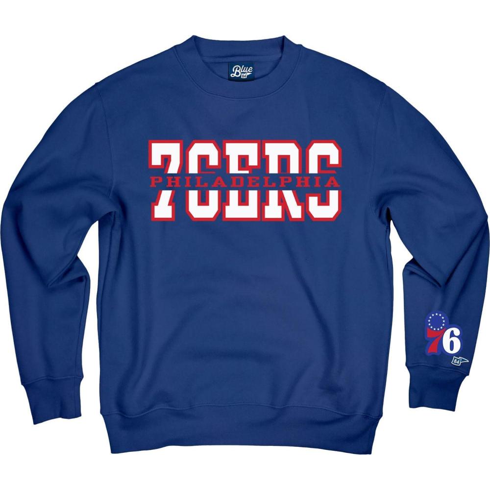 imageBlue 84 NBA unisexadult Nba Officially Licensed Crewneck Sweatshirt Sleeve LogoTeam Color