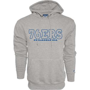 Blue 84 NBA Officially Licensed Hooded Sweatshirt 90’s Embroidery(Heather Gray)