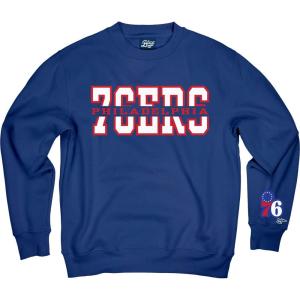 Blue 84 NBA unisex-adult Nba Officially Licensed Crewneck Sweatshirt Sleeve Logo(Team Color)