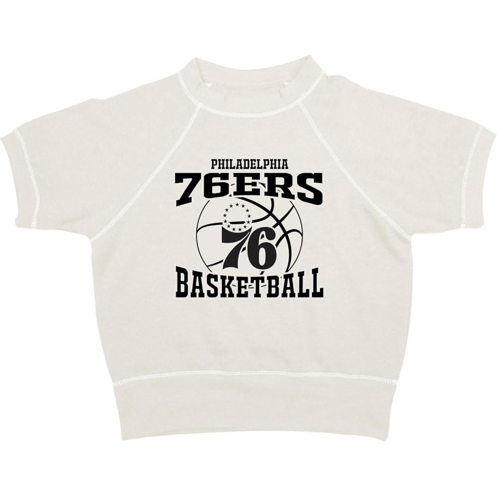 imageBlue 84 Womens NBA Officially Licensed Short Sleeve Crewneck Sweatshirt OatmealOatmeal