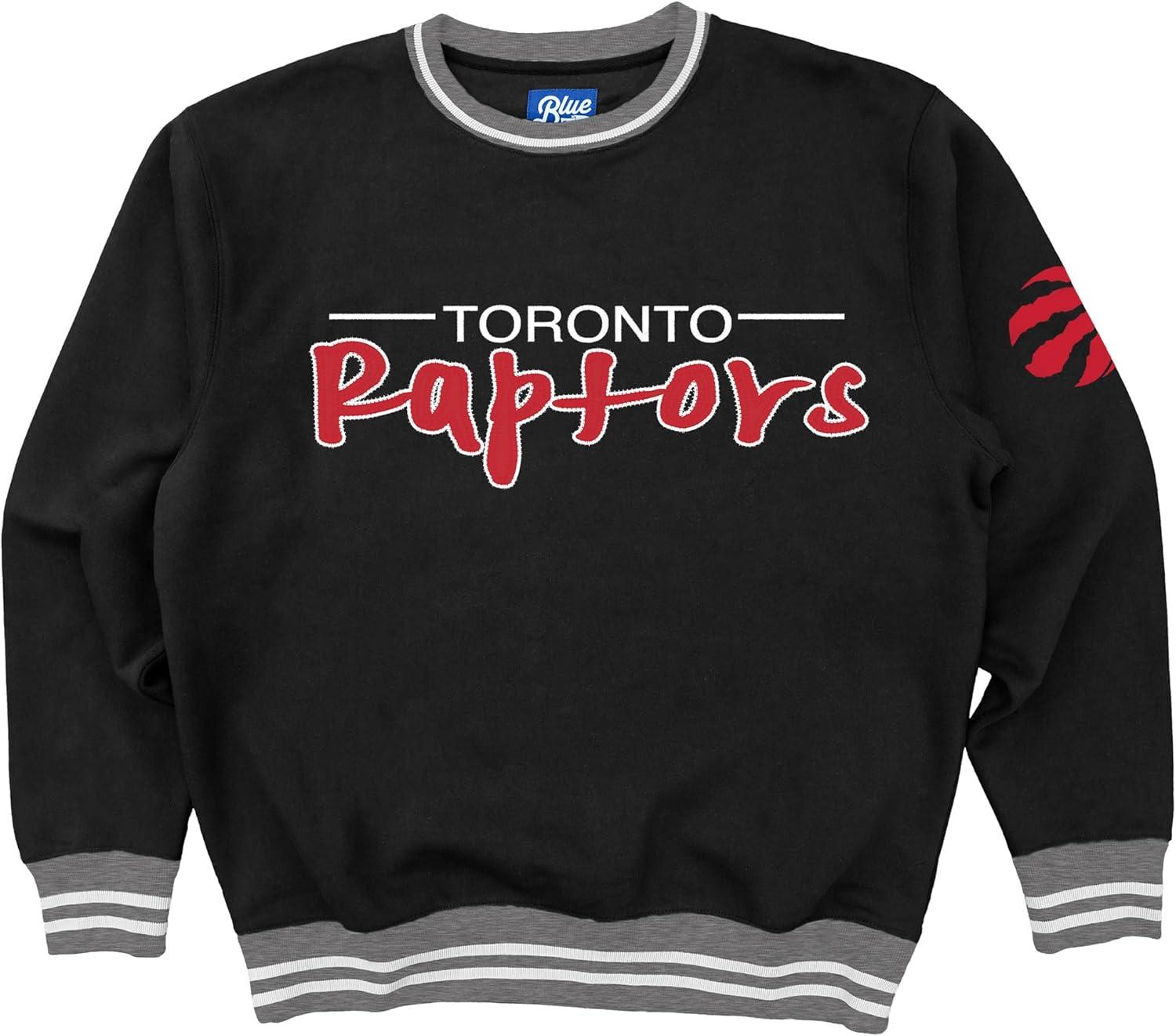 imageBlue 84 NBA Officially Licensed Varsity Rib Crewneck Sweatshirt Twill EmbroideryTeam Color