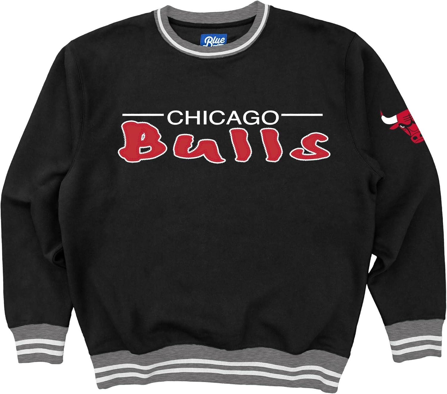 imageBlue 84 NBA Officially Licensed Varsity Rib Crewneck Sweatshirt Twill EmbroideryTeam Color