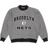 Blue 84 NBA Officially Licensed Mock Crewneck Sweatshirt Applique Embroidery(Graphite)