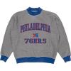 Blue 84 NBA Officially Licensed Mock Crewneck Sweatshirt Applique Embroidery(Graphite)