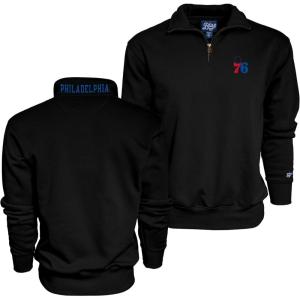 Blue 84 NBA Officially Licensed Quarter Zip Sweatshirt Twill Embroidery Neck Logo(Team Color)