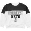 Blue 84 NBA unisex-adult Nba Officially Licensed Contrast Yoke Crewneck Sweatshirt(White)