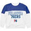 Blue 84 NBA unisex-adult Nba Officially Licensed Contrast Yoke Crewneck Sweatshirt(White)