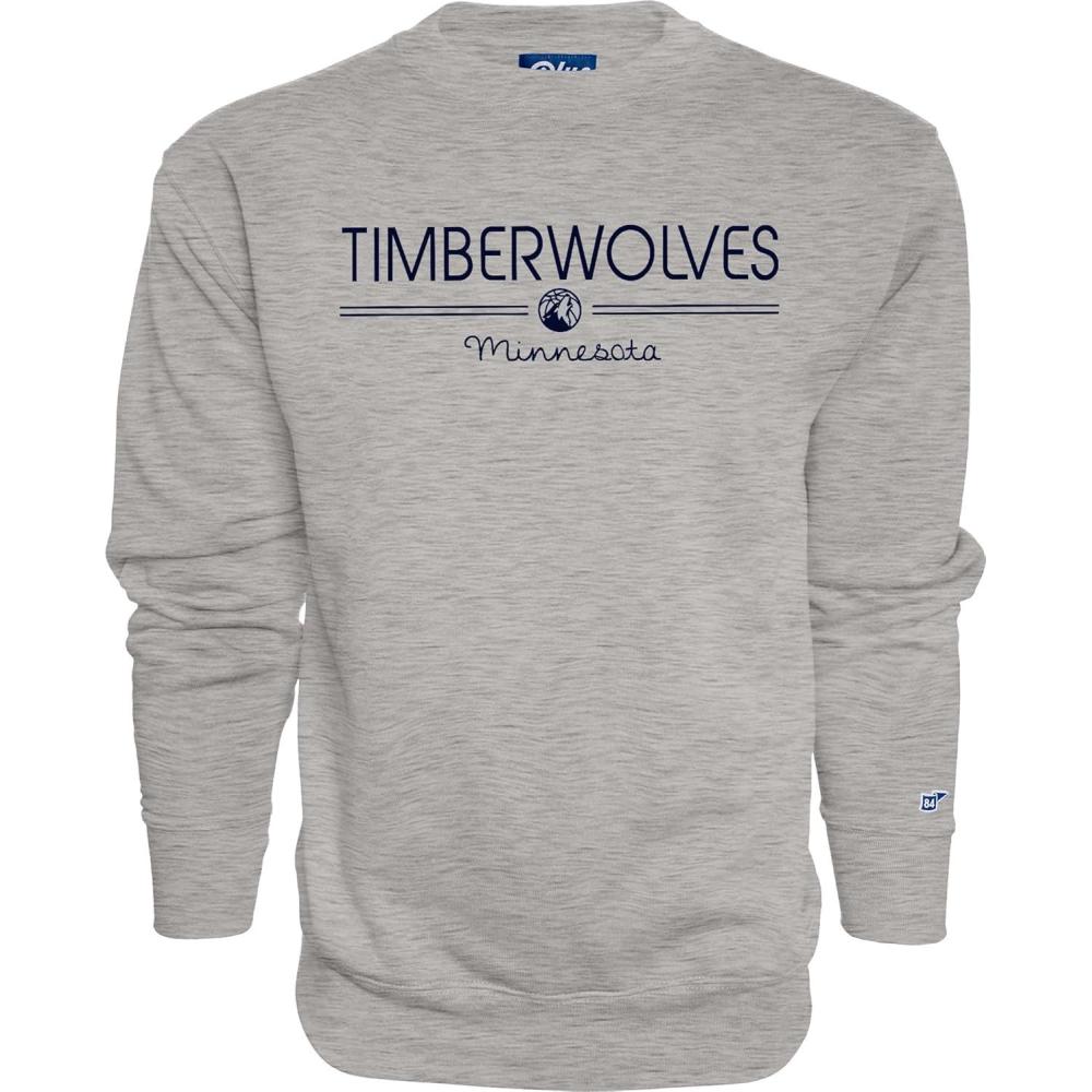 imageBlue 84 Minnesota Timberwolves NBA Officially Licensed Crewneck Sweatshirt Throwback Heather Gray Large