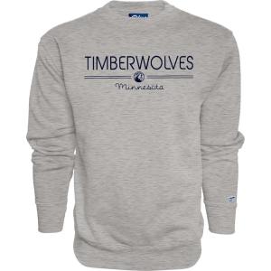 Blue 84 Minnesota Timberwolves NBA Officially Licensed Crewneck Sweatshirt Throwback, Heather Gray, Large