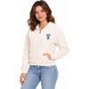 Blue 84 NBA womens Nba Officially Licensed Women’s Full Zip Midi Hooded Sweatshirt Cloud Fleece Ivory(Ivory)