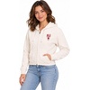 Blue 84 NBA womens Nba Officially Licensed Women’s Full Zip Midi Hooded Sweatshirt Cloud Fleece Ivory(Ivory)