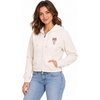 Blue 84 NBA womens Nba Officially Licensed Women’s Full Zip Midi Hooded Sweatshirt Cloud Fleece Ivory(Ivory)