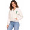 Blue 84 NBA womens Nba Officially Licensed Women’s Full Zip Midi Hooded Sweatshirt Cloud Fleece Ivory(Ivory)