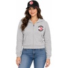 Blue 84 NBA womens Nba Officially Licensed Women’s Full Zip Midi Hooded Sweatshirt Cloud Fleece Crest(Team Color)