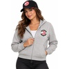 Blue 84 NBA womens Nba Officially Licensed Women’s Full Zip Midi Hooded Sweatshirt Cloud Fleece Crest(Team Color)