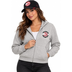Blue 84 NBA womens Nba Officially Licensed Women’s Full Zip Midi Hooded Sweatshirt Cloud Fleece Crest(Team Color)