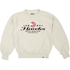 Blue 84 NBA womens Nba Officially Licensed Women’s Corded Crewneck Sweatshirt Retro Ivory(Ivory)
