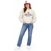 Blue 84 NBA womens Nba Officially Licensed Women’s Corded Crewneck Sweatshirt Retro Ivory(Ivory)