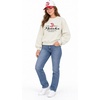 Blue 84 NBA womens Nba Officially Licensed Women’s Corded Crewneck Sweatshirt Retro Ivory(Ivory)