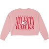Blue 84 NBA womens Nba Officially Licensed Women’s Midi Crewneck Sweatshirt Cloud Fleece Pink(Pink)