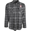 Blue 84 NBA Mens NBA Officially Licensed Plaid Flannel Button Down Shirt Embroidered Black(Black)