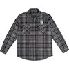 Blue 84 NBA Mens NBA Officially Licensed Plaid Flannel Button Down Shirt Embroidered Black(Black)