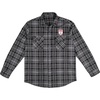 Blue 84 NBA Mens NBA Officially Licensed Plaid Flannel Button Down Shirt Embroidered Black(Black)