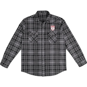 Blue 84 NBA Mens NBA Officially Licensed Plaid Flannel Button Down Shirt Embroidered Black(Black)